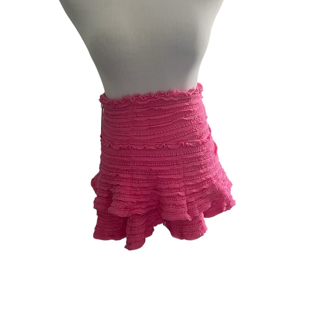 LoveShackFancy Womens Small Pink Bubble Mini Skirt for Night Out